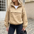 Fall-Winter Workwear Casual Stand Collar Loose Hoodie + Jacket