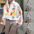 Bohemian Casual Long Sleeve Lapel Collar Loose Shirt