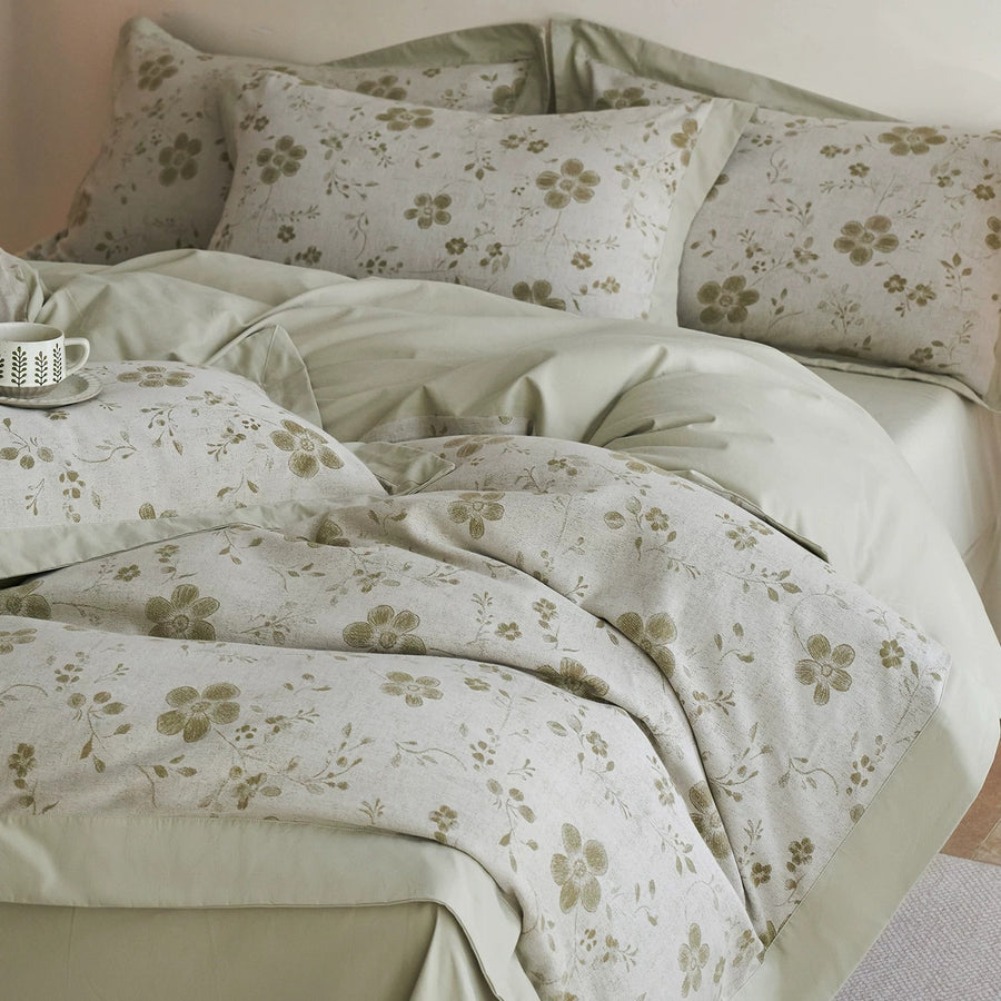 Evening Crabapple Jacquard Cotton 4-Piece Bedding Set - view 4
