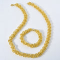 Overseas Statement Versatile Simple Rope Chain Real Sky Keep Color Plated Gold Twist Necklace Bracelet Set Hip-Hop