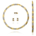 Overseas Accessory Retro Egypt Breeze Cutout Long Wall Texture Simple Necklace Bracelet Set Ring Earrings Women Set