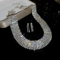 -er Race Full Diamond Multi-Layer Geometric Jewelry Set Banquet Luxury Ambient Feel Necklace Light Luxury Niche Necklace Women