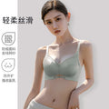 375#夏季透气性感缎面调整型内衣女小胸聚拢无钢圈收副乳文胸套装
