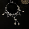 Star Fall One Room ~ Teardrop Fringe Jewelry Set Light Luxury Niche Banquet Clavicle Chain Wedding Gathering Ambience Necklace