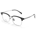 Beesfen Ultra-Light Pure Titanium Big Frame 58 Width Browline Frame With Prescription Glasses Men Plus Face With Glasses Big Face Glasses Frame