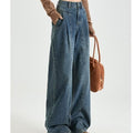 Fall Retro High Waist Loose Straight Leg Wide Leg Pants + Pants