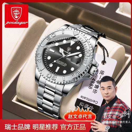 Swiss Brand New Waterproof Glow Mens Watch Fashionable Quartz Watch Live Export Bestseller Drop Ship