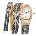 2025 New Cross-Border Bestseller Snake Bangle Rhinestone Snake Shape Dial Women Quartz Watch Personality Watch Wholesale