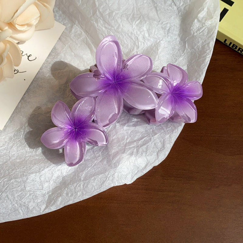 Gradient Frangipani Flower Hair Claw Clip - view 10