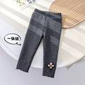Girls' Fleece-Lined Wide-Leg Pants with Rabbit Print - Winter