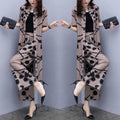 Summer Slimming Plus Size Loose Wide Leg Pants + Cardigan + Top 2-Piece Set