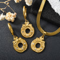 Western Niche Jewelry Fashionable Commute Necklace Earrings Set Snake Chain Too With Moon Heart Pendant Women