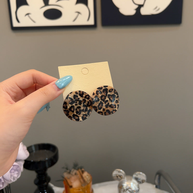 Vintage Leopard Print Square Stud Earrings - view 4