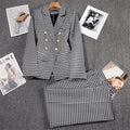 Women's Fall Korean Retro Fitted Jacket + Pants + Top Set 2026 - Emerald
