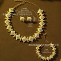 Retro Peach Heart Square Piece Vintage Bracelet Indian Ethnic Tribe Breeze Beaded Necklace Jewelry Set Bestseller