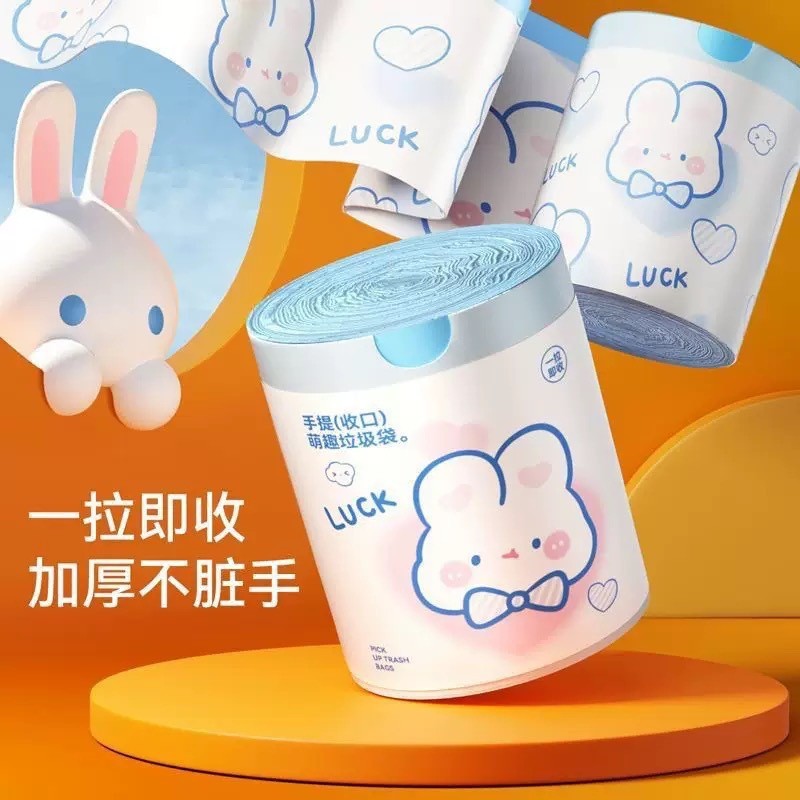 blue heart rabbit disposable garbage bag home thickened portable kitchen special drawstring large cl
