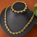 Western INS Breeze Fashionable 3D Heart Necklace Bracelet Set Jewelry Set Simple Heart Spliced Chain Accessory