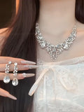 Super Sparkle Cubic Zirconia Necklace Heavy-Duty Light Luxury Niche Premium Banquet Exquisite Clavicle Chain Gown Wedding Luxury Necklace