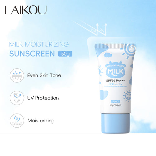 laikou莱蔻牛奶 sunscreen 50+隔离妆前乳面霜保湿补水跨境厂家
