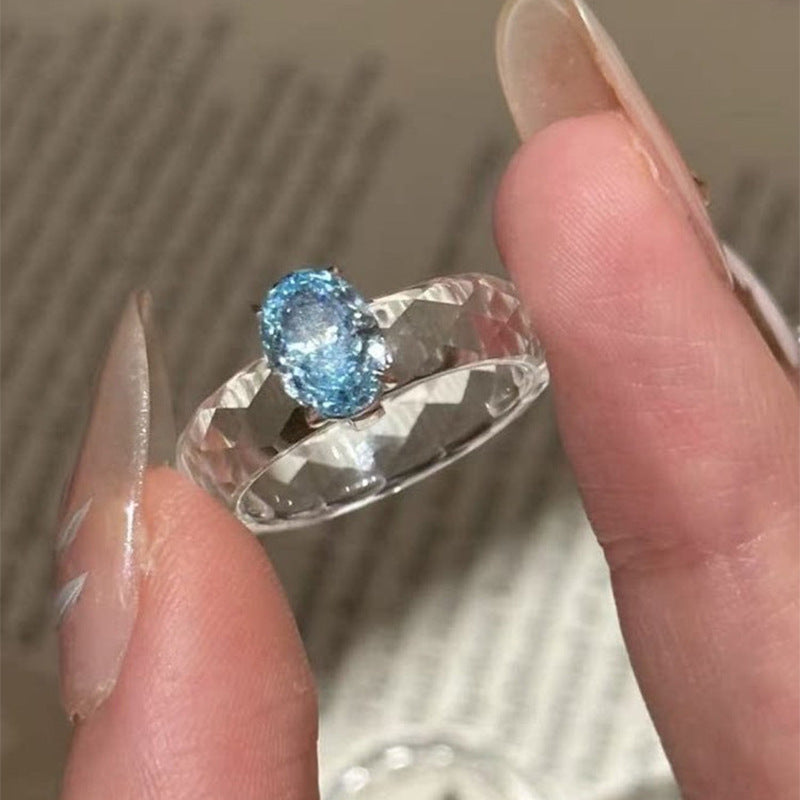 Sparkling Round Zircon Statement Ring - view 4