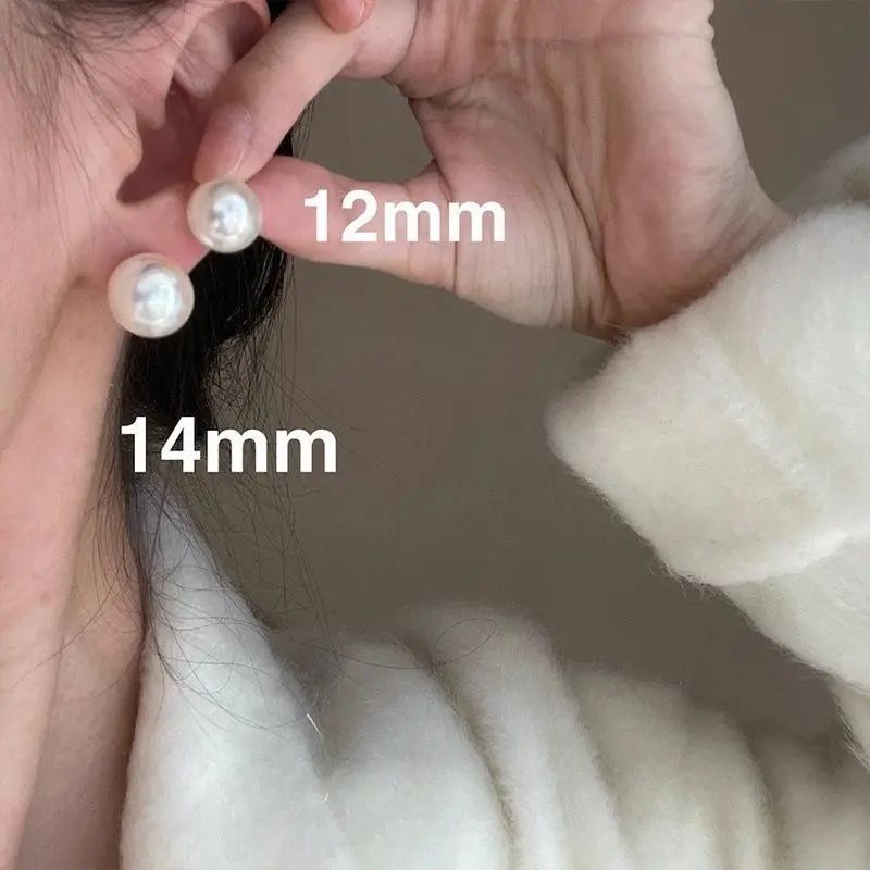 Minimalist Pearl Circle Hoop Earrings - view 2
