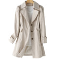 Women's Fall Korean Casual Fitted Mid-Length Long Jacket + Top 2026 - Khaki