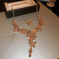 Day Fall Champagne Gilded Blossom Necklace Set Retro Heavy-Duty Full Diamond Choker Imperial Breeze Socialite Breeze Necklace Women
