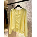 Women's Summer Long Sleeve V-Neck Sun-Protection Loose Cardigan + Shirt 2026