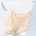 271无痕丝滑薄款绸缎提臀蕾丝高腰内裤不卷边桑蚕丝抑菌轻塑裤女