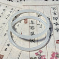 新中式玻璃仿玉冰透叮当镯圆条粗款闺蜜小众古风气质百搭粗款手镯