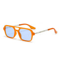 New Pair Bridge Square Western Trendy Metal Temple Women Sunglasses Retro HK Pilot Glasses