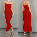 Ins Style Sexy Camisole Fitted Long Dress, 2025