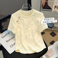 large size new chinese style disc button short-sleeved t-shirt for women summer 2026 new women's loo