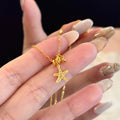 沙金小海星爆闪碎冰冰吊坠轻奢高级感仿黄金项链女复古锁骨链配饰