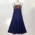 Ethnic Style Cotton Linen Embroidered Camisole Beach Dress