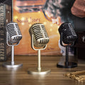 Desktop fake microphone simulation retro liftable old-fashioned microphone model photo studio photo decoration small props