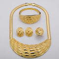 India Light Luxury Premium ins Breeze Copper Gold Plated Scent Bubble Pendant Statement Necklace Bracelet Set Earrings Ring Jewelry