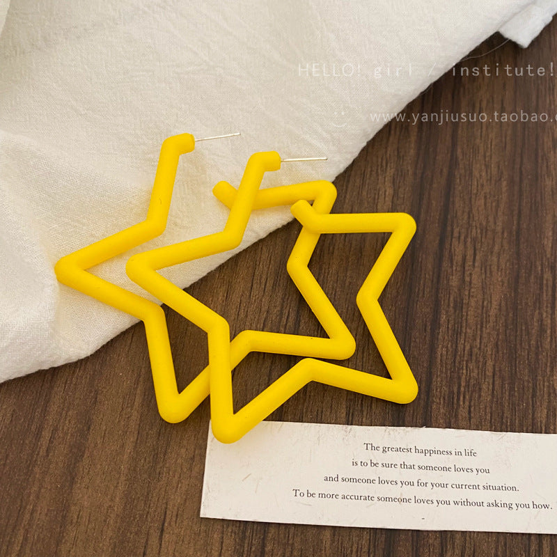 Yellow Flower Geometric Stud Earrings - view 11