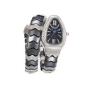 2025 New Color Split Punk Black Women Quartz Watch Cross-Border Snake Head Watch Gold Tone Color Snake Shape Watch