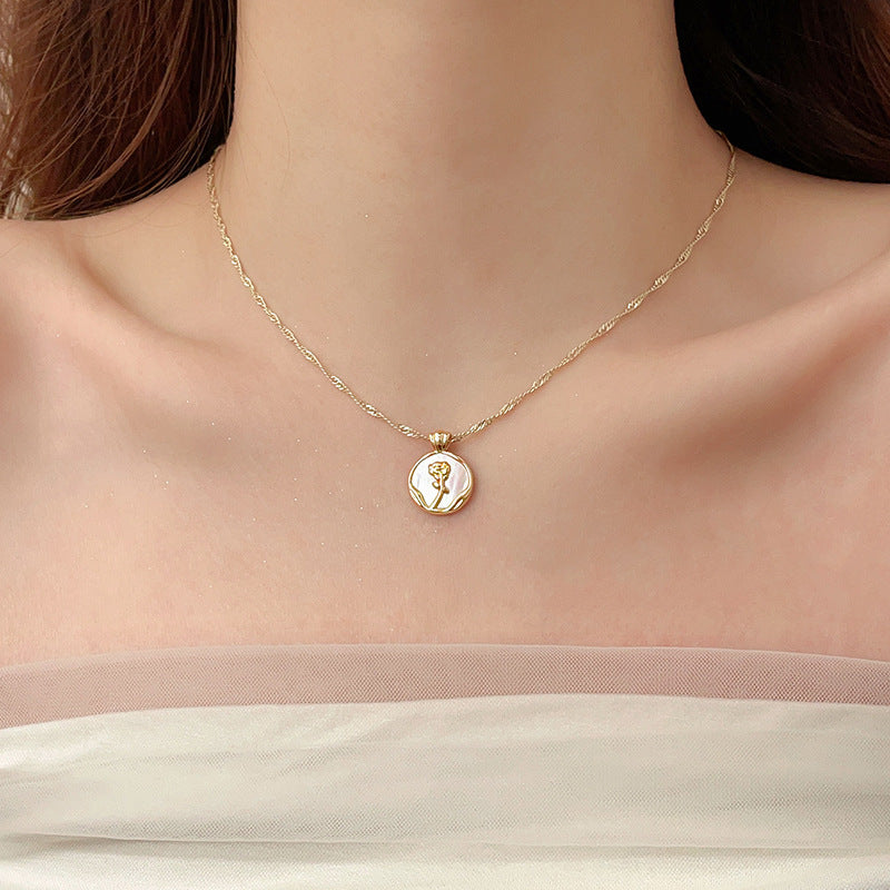 French Vintage Camellia Pearl Necklace - view 10