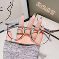 Oval Round Prescription Blue-Light Glasses Fashionable Trendy Overseas Bare Face Influencer Finish Item Men Plano Student Style Prescription Sunglasses