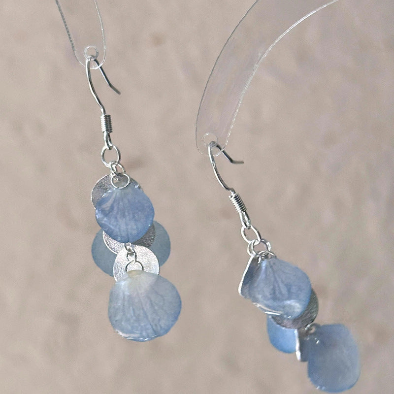 Blue Gradient Shell Round Earrings - view 2