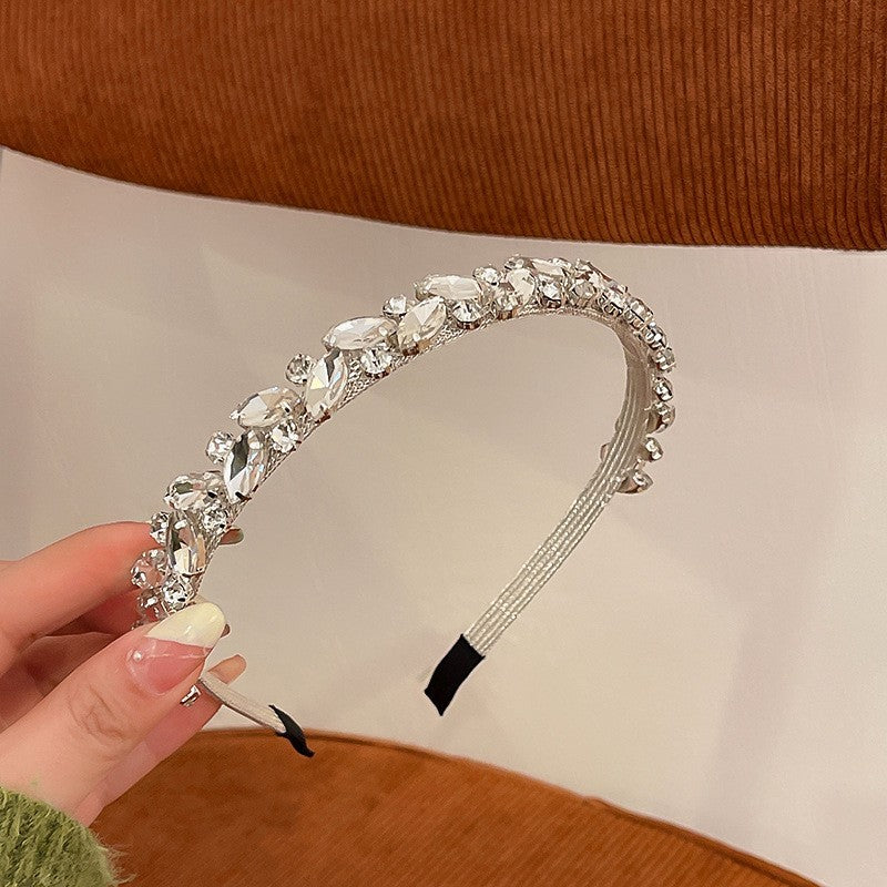 French Pearl and Rhinestone Floral Headband - view 8