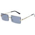 Metal Rimless Women Sunglasses Sir Wholesale Glasses Fashionable Western Square Frame Ultra-Light Men Glasses Sun-Proof Sunglasses