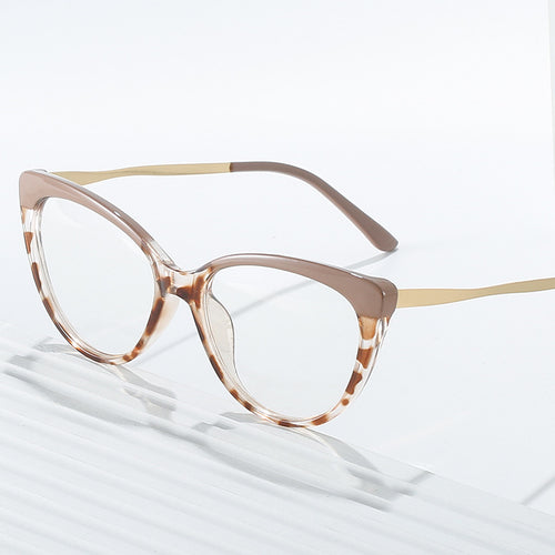 Retro Anti-Blue Plano Overseas Western Influencer Glasses Frame Trendy Photochromic Plano Cat-Eye Glasses