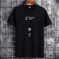 white large size men's short-sleeved t-shirt new half-sleeved clothes trendy body shirts for men and