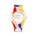 2025 Women Random Droplet Oil Color Rainbow Quartz Bangle Watch Cross-Border Pro Supply Export Watch Supply