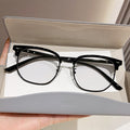 Browline Retro Frame Overseas Formal Plano Glasses Frame Casual Trendy Tech Anti-Blue-Light Myopia Glasses
