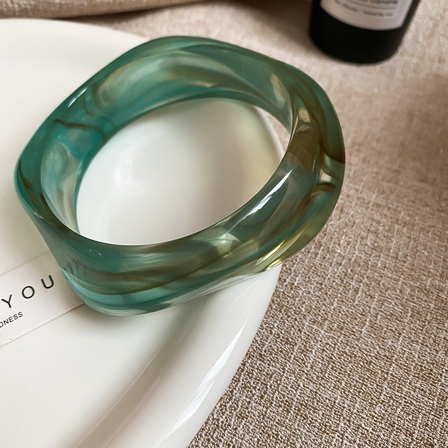 Dopamine Color-Blend Geometric Resin Bangle - view 11