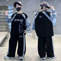 Boys' Color Block Fleece-Lined Hoodie Set